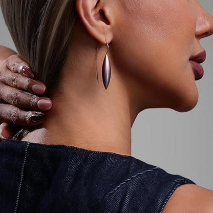 Oval Drop Earrings for Women, Long Thread Dangle Earrings, Colorful lightweight aluminum alloy, Suitable for Jewelry Gifts and Valentine's Day - color: Pink