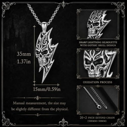 Skull Necklace for Men Women Gothic Skull Necklace for Men Women - style: Skull necklace
