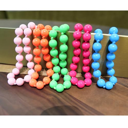 JNF Chunky Beaded Necklaces Women Large Big Ball Bead Choker Necklace Bold Statement Beads jewelry Gift - color: pink bead choker