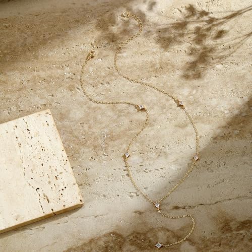 VIROMY Gold Long Y Necklaces for Women Trendy - Dainty Lariat Chain Drop Pendant Necklace for Women Gold Statement Jewelry - color: Y Necklace 04
