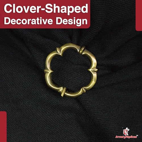 Armory Replicas™ Hand Forged Solid Brass Medieval Cloak Brooch – Viking, Celtic & Fibula Garment Pin Collection - style: Clover Brooch