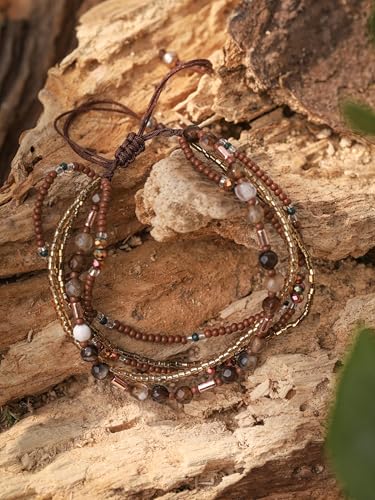 Bohemian Bead Stacked Bracelet, Vintage Multi-Layer Bracelet, Gift for Her - style: Bracelet R17-025