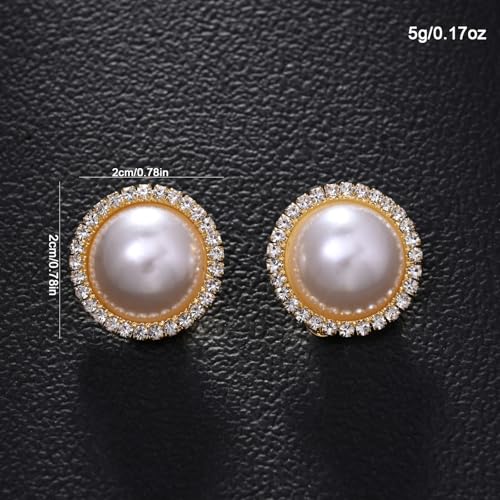 Prom Silver Clip On Earrings for Women Trendy Hypoallergenic Non Pierced Statement Cubic Zirconia Earrings for Women Large Rhinestone Earring Formal Wedding Jewelry Gifts - color: Gold2