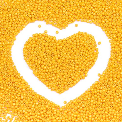 Legefo 4mm Glass Seed Beads Bulk, Orange-Yellow 6/0 Small Mini Pony Seed Beads, Tiny Round Craft Bead for Bracelet Necklace Wrist Jewelry Making Beading Weaving DIY Crafts Supplies, 1000pcs - color: Orange-Yellow
