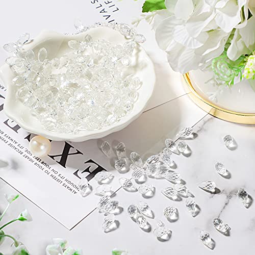 Hicarer 200 Pieces Teardrop Chandelier Crystal Pendants 6 x 12 mm Crystal Beads for Chandelier Jewelry Making DIY Project Earring Necklaces Bracelets (Clear) - color: Clear