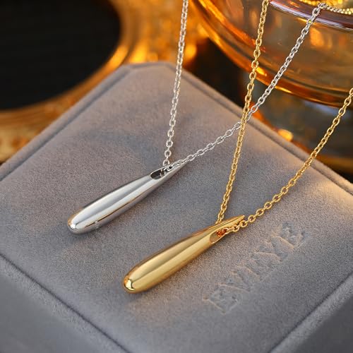 EVEYE S925 Sterling Silver Necklace For Women, Teardrop Pendant Necklaces, Pear Pendant Necklace Jewelry Minimalist style Gift - color: Silver