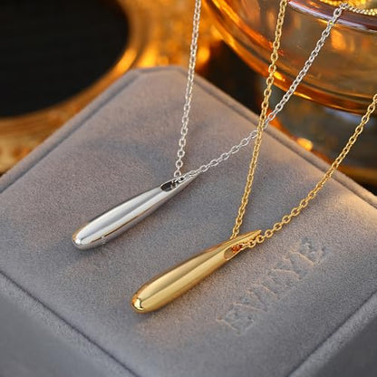 EVEYE S925 Sterling Silver Necklace For Women, Teardrop Pendant Necklaces, Pear Pendant Necklace Jewelry Minimalist style Gift - color: Silver