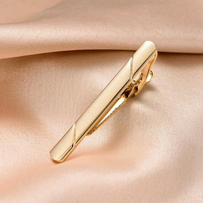 Tie Clips for Men,Mens Stainless Steel Tie Clips Minimalist Necktie Tie Bar Clasp Clip for Business Wedding and Daily Life(Gold)