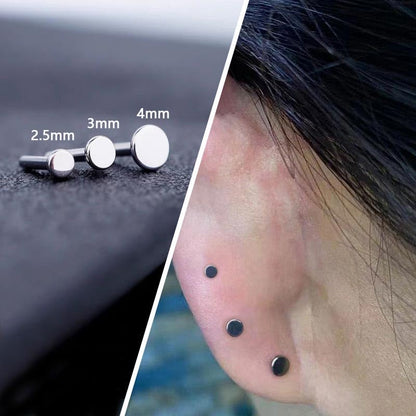 Threadless Bar G23 Titanium 20G 16G 18G Replacement Post Bar Flat Back Stud Earrings for Helix Cartilage Lobe Medusa Labret Nose Tragus Conch Piercing Jewelry - size: 20g 9mm, style: Disc 2.5mm,2Pcs Threadless Bars