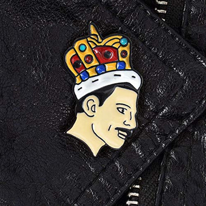 Premium Handmade Enamel Lapel Pin Brooch Badge - color: Freddie with Crown, size: 1 Pin