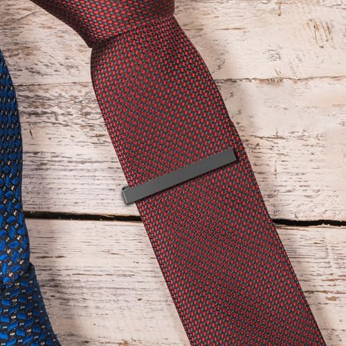 Roctee Tie Clips for Men, 3 Pack Men's Tie Clips Necktie Tie Bars Tie Pins for Men Accessories - style: Black