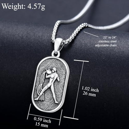 SIMONLY Zodiac Necklace 925 Sterling Silver Constellation Necklace Zodiac Sign Necklaces Horoscope Jewelry Christmas Birthday Astrology Gifts for Women Men Unisex - style: Aquarius-Gold