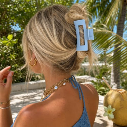 TOCESS Macaron Matte Large Claw Clips for Thick Hair, Strong Hold Non-Slip Hair Clips 4.3 In Big Hair Claw Clips for Women, Cute Jumbo Jaw Clips for Thin, Curly & Fine Hair, Pink Blue Yellow Green - color: Baby Blue, Sage Green, Buttercream, Blush Pink