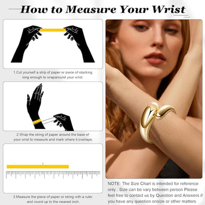 18K Gold Plated Wide Chunky Gold Cuff Bracelets for Women Chunky Bangle Bracelets Waterdrop Oval Irregular Trendy Wrist Wrap Bracelets Open Minimalist Thick Gold Wrist Cuff Bracelets - style: 18K Gold-A
