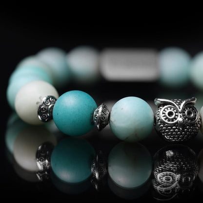 Tigranes Premium Natural Stone Bracelet Collection – Handmade Gemstone Jewelry in Luxury Branded Gift Box - style: Amazonte Beads 10mm