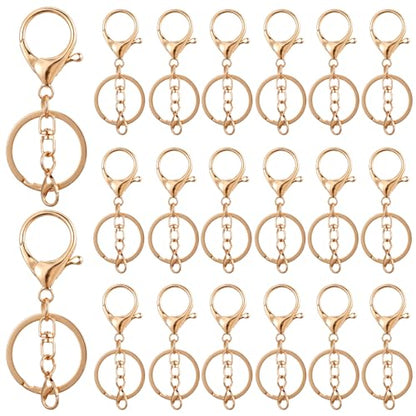 Yolev 20Pcs Lobster Claw Clasps Swivel Hooks Keychain Jewelry DIY (Gold) - color: Gold