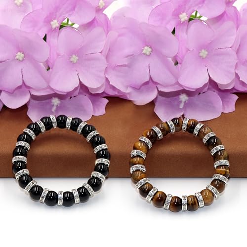 100Pcs Rondelle Spacer Beads Round Crystal Charms Czech Rhinestone Silver Plated Spacer Loose Beads for DIY Bracelet Necklace Jewelry Making Supplies (6MM, Green) - color: Green, size: 6MM