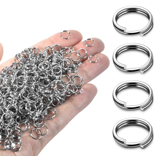 8mm 300 PCS Silver Tiny Split Key Rings for Jewelry Making, Double Loops Split Jump Rings Necklaces Bracelets Earrings Metal Mini Key Rings DIY Craft Hardware - color: 8mm(inside dia. 6.6mm) Tiny Rings Silver 300pcs