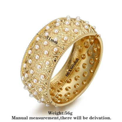 YMBYCM Gold Chunky Bangle Bracelets for Women | Trendy Wide Chunky Cuff Bracelets Wrap Bracelet Fashion Jewelry Accessories - color: C-G