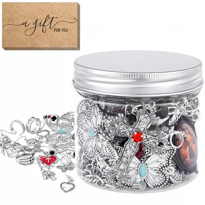 30 Pcs Mystery Jewelry Jar for Women, Gothic Witchy Surprise Jewelry Box with Necklaces Bracelets Rings Earrings Belt Chain and Choker, Multi Style Alternative Romantic Present for Her - color: Gothic