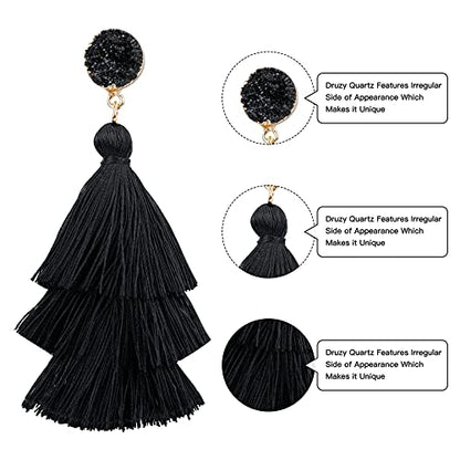 9 Pairs-26 Pairs Rattan Earrings for Women Girls Lightweight Acrylic Geometric Statement Woven Earrings Handmade Straw Wicker Braid Hoop Drop Dangle Earrings - color: Rattan 3