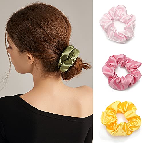 60 Pcs Scrunchies Velvet Scrunchies and Satin Hair Scrunchies for Women | Girls Silk Elastic Hair Ties Scrunchies for Women Hair Accessories with Gift Bag
