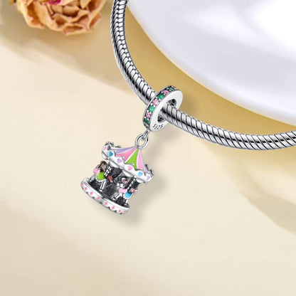 925 Sterling Silver Charms for Bracelets and Necklaces Lipstick and Perfume High Heels Dangle Pendants Heart Butterfly Bead Charms Halloween Christmas Gift for Womens - style: Carousel Dangle
