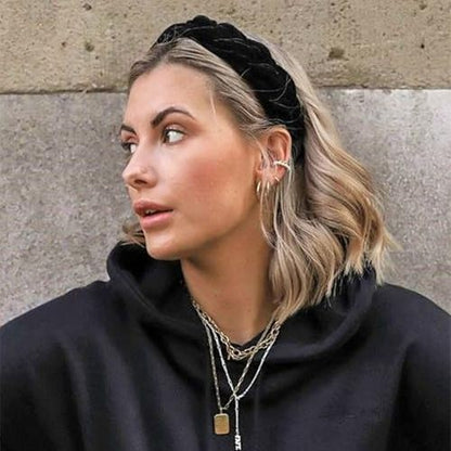 DRESHOW Velvet Braided Headband Women Hair Hoop Elastic Hair Bands Fashion Headbands for Women - color: 1 Pc Velvet Hair Hoop: Black