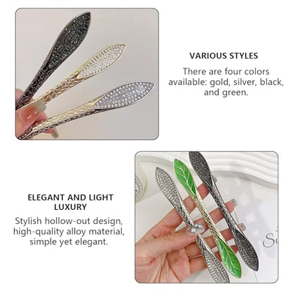 2 Pcs French Hair Pins for Women,Hair Sticks for Buns,Buns and Updos with No Hair Damage,Gold Metal Rhinestone French Pin Great Hold,Suitable for fine & thick hairUS316 (Gold) - color: Gold