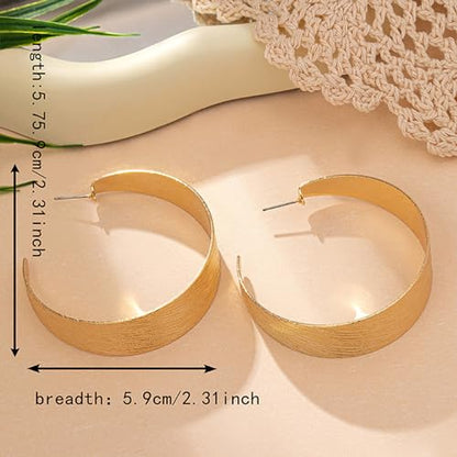 Large Hoop Earrings for Women Lightweight Chunky Earrings | Big Hoop Earrings for Women Chunky Jewelry 70s Outfits for Women - style: Dangle-Gold-02