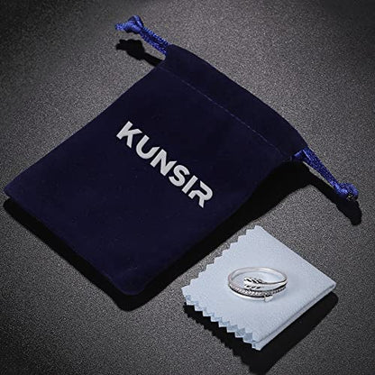 KUNSIR 925 Sterling Silver Rings Classic Cubic Zirconia Eternity Promise Statement Anniversary Wedding Bands Engagement Rings for Women Infinity Forever Love Ring Size 7-9 - style: 1-Encircling Arrow Ring