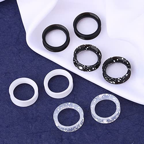 OUFER 8PCS Silicone Ear Gauges Flexible Ear Tunnels Plugs Stretchers Expander Double Flared Flesh Ear Piercing Jewelry for Women Men - color: 7/8"(22mm)