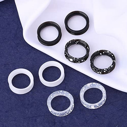 OUFER 8PCS Silicone Ear Gauges Flexible Ear Tunnels Plugs Stretchers Expander Double Flared Flesh Ear Piercing Jewelry for Women Men - color: 7/8"(22mm)