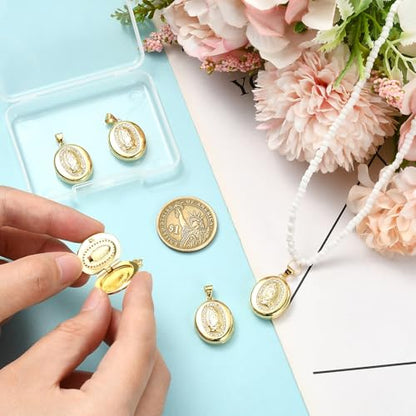 Mary Photo Locket Charms for Jewelry Making Brass Frame Charms Memorial Bracelet Necklace Earring Keychain - style: Oval