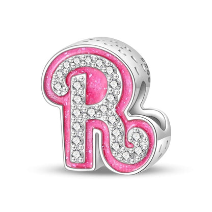 925 Sterling Silver Letter Charms Fits Pandora Bracelets Alphabet AZ Bead Charm for Bracelets Necklace with 5A Cubic Zirconia for Women Birthday Ceremony DIY Jewelry Gift - style: R