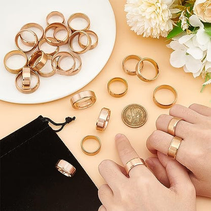 UNICRAFTALE Stainless Steel Classical Plain Stackable Wedding Band Ring Blank Wedding Ring Cool Simple Band For Women and Men Gifts for Special Occasions - color: Rose Gold