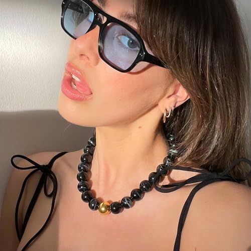 Chunky Beaded Necklace for Women, Colorful Trendy Statement Summer Jewelry Gift - color: necklace-7