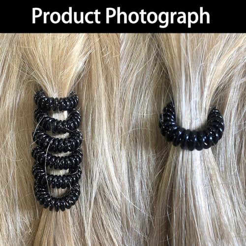 8 Pcs Spiral Hair Ties No Damage Creaseless Phone Cord Coil Scrunchies for Thick Hair Plastic Curly Ponytail Holders for Women, Girls and Teens Invisibobble Elastic Teleties women Bands