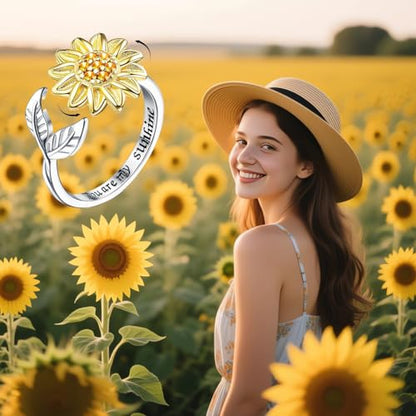 Fidget Rings for Anxiety, Womens Focus Spinner Ring, Discreet Boredom Relieving Ring Stacking Finger Promise Engagement Gift - color: Spinner Ring 5 pcs
