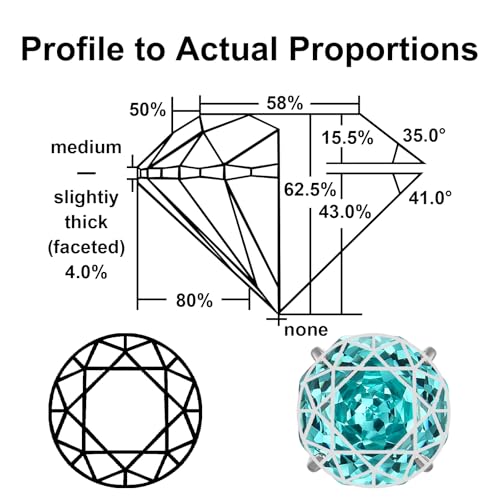 Zircon Flat Back Screw Hypoallergenic Surgical Steel Stud Earrings - color: Paraiba Green, size: 1ct - 0.24 Inch (6mm)