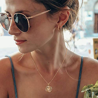 Huggie Hoop Earrings 14K Gold Plated Cubic Zirconia Dainty Simple Cute Beads Elegant CZ Circle Small Hoop Earring for Women Minimalist Handmade Hypoallergenic Jewelry - color: Beaded A