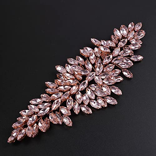 JWICOS Bridal Headband Crystal Hair Vine Wedding Headpiece for Bride & Girls (Rose Gold) - color: Rose Gold
