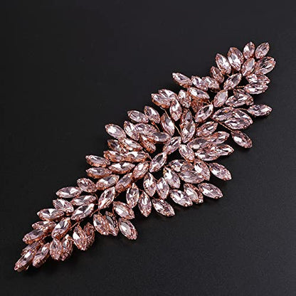 JWICOS Bridal Headband Crystal Hair Vine Wedding Headpiece for Bride & Girls (Rose Gold) - color: Rose Gold