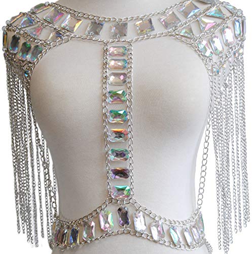 Women Sexy Jewelry Night Shop Costume Shoulder Body Chain - color: Silvery -Shoulder body chain