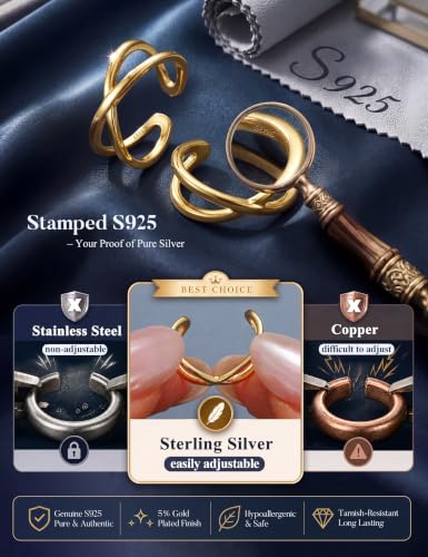 Subiceto 925 Sterling Silver Ear Cuffs Non Piercing - Adjustable Hypoallergenic 14K Gold Plated Clip On Earrings for Women Cubic Zirconia Silver Ear Cuff Helix Cartilage Fake Piercing - color: 09 Cross Gold Tone