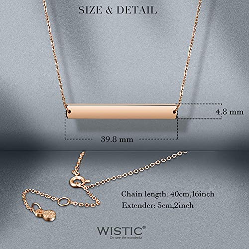 Multi Gold Bar Necklace for Women Vertical/Horizontal Bar Pendant Necklaces with Adjustable Chain Necklace Adult Jewelry - color: Rose Gold