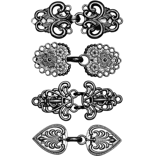 4 Pieces Vintage Sweater Clips, Sweater Clips for Cardigans to Hold Sweater Together, Shawl Collar Clasp Dress Shirt Brooch Clip&Dress Clips Back Cinch - color: Black