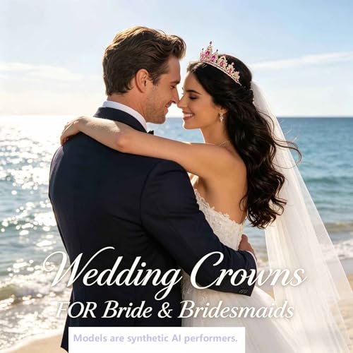 Kamirola - Queen Crown and Tiaras Princess Crown for Women Crystal Headbands for Bridal, Princess for Wedding and Party - color: Gold & Rose red