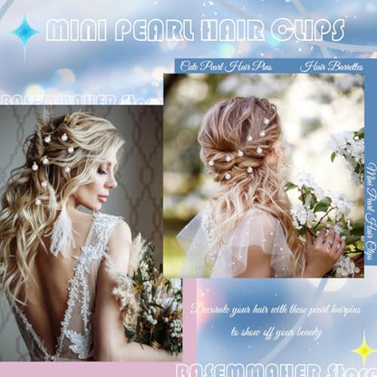 30 Pcs Mini Pearl Hair Clips Cute Small Pearl Hair Pins Brides Hair Barrettes Hair Accessories for Women Girls Wedding Valentine Day Halloween Christmas Birthday Party Daily Use (White) - color: White