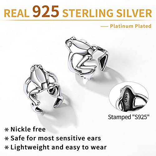 ChicSilver 925 Sterling Silver Ear Cuffs Non-Piercing Cartilage Earrings: Various Styles, Conch Cuffs (with Gift Box) - style: C: Frog Cuff